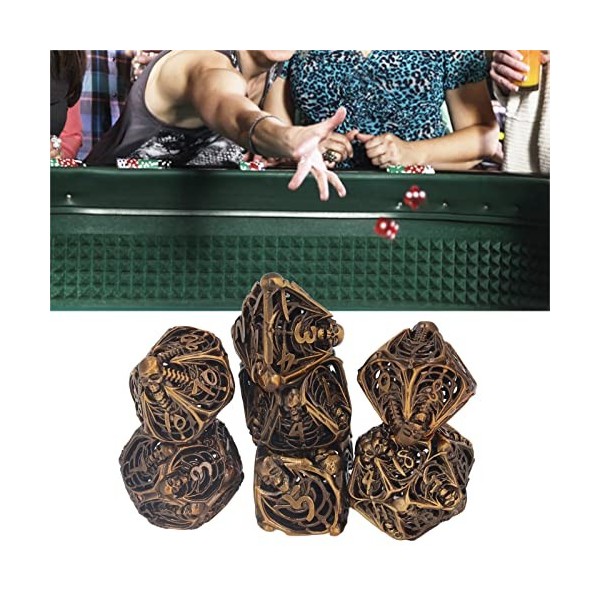 Jeu de dés polyédriques en métal - VGEBY - haute brillance - argent