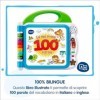 VTech Mon Premier Livre Illustré - Mes Premiers 100 Mots, Livre bilingue pour Enfants, Livre sensoriel en Italien et en Angla