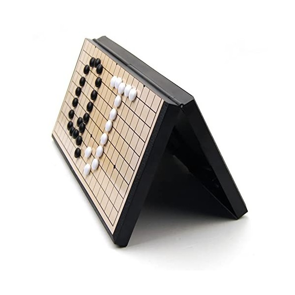 ShiningLove Jeu de Go magnétique Pliable Ensemble Weiqi résistant à lusure Noir Blanc Chessman Puzzle Jeu déchecs Jeu de so