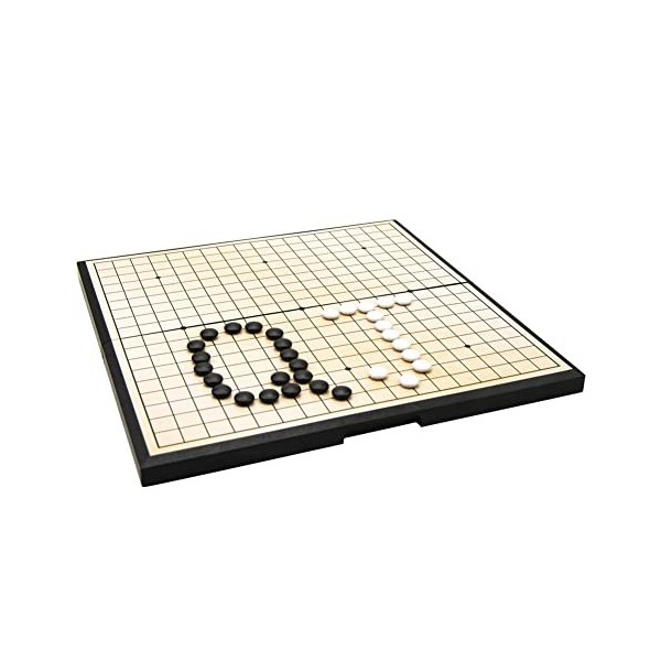 ShiningLove Jeu de Go magnétique Pliable Ensemble Weiqi résistant à lusure Noir Blanc Chessman Puzzle Jeu déchecs Jeu de so