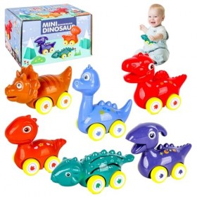 Petite Voiture, 6 Pièces Jouet Voiture Enfant, Dinosaure Jouets Friction Véhicules, Voitures de Jouet, Jeux Éducatifs Cadeau 