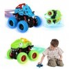 TIDEVAN Lot de 2 Jouets Monster Truck Voitures à Friction Dinosaure Jouet Voiture Ensembles de Véhicules à Inertie avec Resso