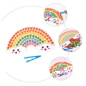 ibasenice 1 Ensemble De Perles À Clip Arc-en-Ciel Ensemble De Jeu pour Enfants Jouets en Bois pour Enfants Jouets Montessori 