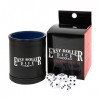 Professional Dice Cup | Black Leatherette Exterior with Blue Velvet Interior | Includes 5 FREE 6-Sided Dice