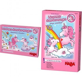 HABA- Licornes dans Les Nuages Bienvenue à Rosalie, Jeu coopératif enchanteur de Course et de Collecte & 303648 - Licornes da