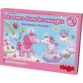 HABA- Licornes dans Les Nuages Bienvenue à Rosalie, Jeu coopératif enchanteur de Course et de Collecte & 303648 - Licornes da