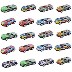 IQEPXTGO Véhicule Jouet en Enfant Ensemble Mini Voitures de Course 20pcs Voiture à Friction Inertie Catapulte Jouets Fête Voi