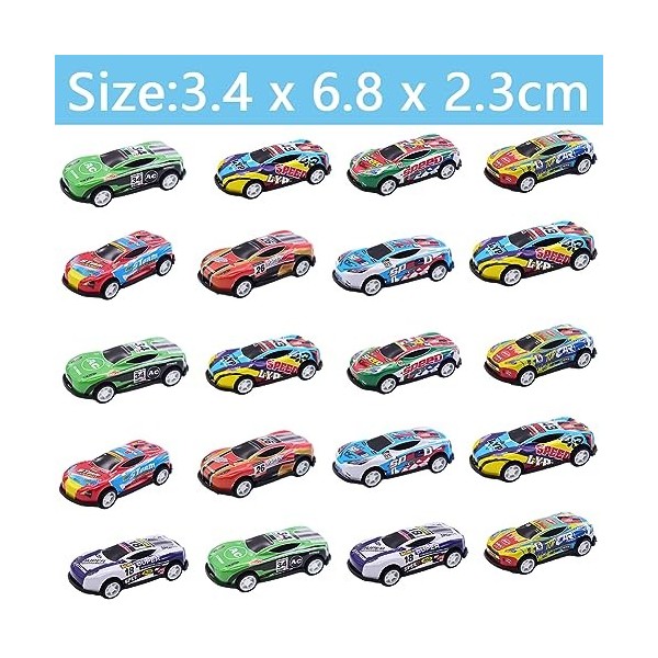 IQEPXTGO Véhicule Jouet en Enfant Ensemble Mini Voitures de Course 20pcs Voiture à Friction Inertie Catapulte Jouets Fête Voi