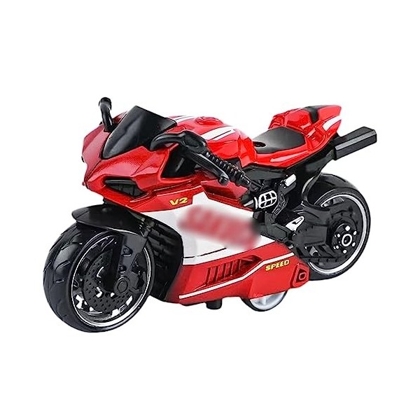 ZGCXRTO Jouet de Moto en Alliage,Simulation Moto Jouet, Tirez la Moto,  Modèle de Moto, Décoration de Moto, Rouge, pour Enfant