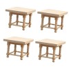 ibasenice 4 Pièces Mini Meubles Modèle Miniture Décoration Meubles Miniatures Table DAppoint en Bois Massif Mini Jouet Mini 