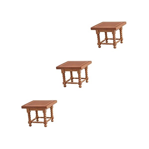 ibasenice 4 Pièces Mini Meubles Modèle Miniture Décoration Meubles Miniatures Table DAppoint en Bois Massif Mini Jouet Mini 