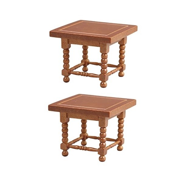 ibasenice 4 Pièces Mini Meubles Modèle Miniture Décoration Meubles Miniatures Table DAppoint en Bois Massif Mini Jouet Mini 