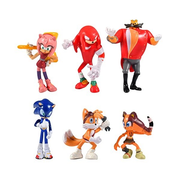 ZeYou Figurine Sonic,Jouets Sonic,Gâteau Topper Ornements Décoration,Anniversaire Sonic,Figurines Miniatures Sonic,Jouet Mini