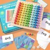 Qoier Montessori Maths Games améliore Les compétences en calcul, Planche de calcul en Bois, Cadeau Parfait, Table de Multipli