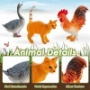 BUYGER Figurine Animaux Jouet pour Enfant, Grande et Mini Réaliste Ensemble de Figurine Animaux de la Ferme avec Clôture à Am