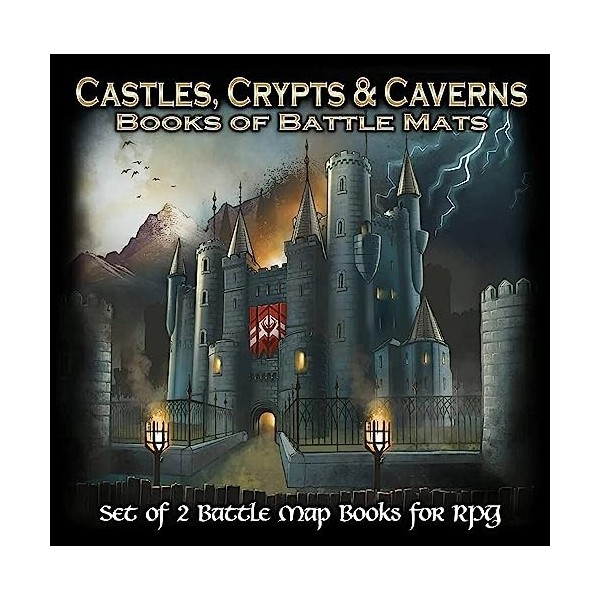 Loke Battle Mats Livre Plateau de Jeu : Pack de 2 Livres - Castles, Crypts & Caverns