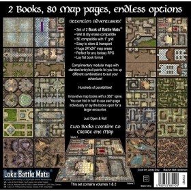 Loke Battle Mats Livre Plateau de Jeu : Pack de 2 Livres - Castles, Crypts & Caverns