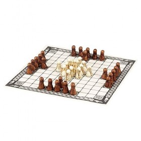 NMS Hnefatafl - Le Jeu Viking - Inclut Une Pochette/pochon en Coton de Conception Unique pour Jouer avec des pions.