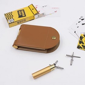 a-r Lot de 5 jeux de cribbage de voyage Cribbage planche à cribbage en cuir de poche avec stylos à cribbage, jeu de carte cla