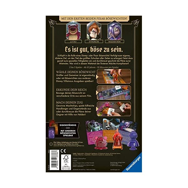 Ravensburger 27376 - Disney Villainous - Plus Grand et Plus commun, 5ème Extension de Villainous à partir de 10 Ans pour 2-3 