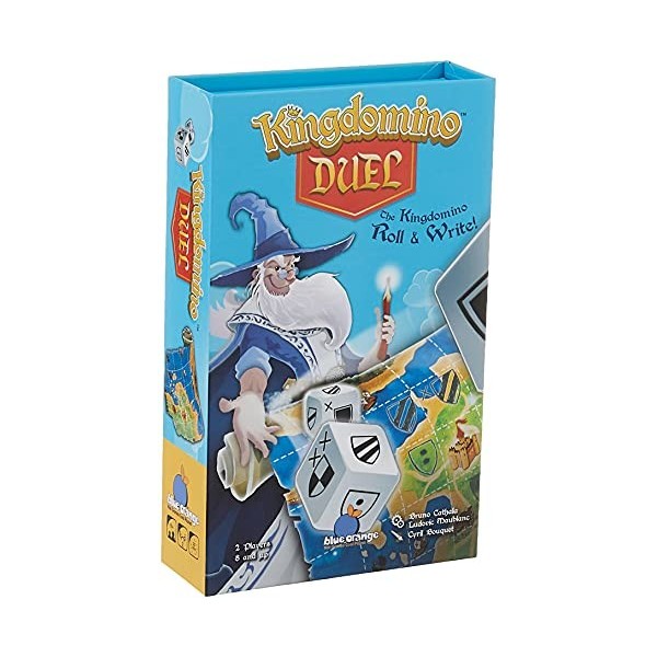 Blue Orange Jeu de société Kingdomino Duel, Roll & Write - Version tournante de dés du jeu de stratégie primé Kingdomino - 2 