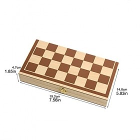 QIAOLI Échecs Ensemble déchecs internationaux en Bois pliants avec Une Planche Pliante Portable Jeu déchecs de Voyage Jeu J