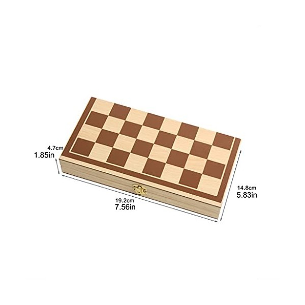 QIAOLI Échecs Ensemble déchecs internationaux en Bois pliants avec Une Planche Pliante Portable Jeu déchecs de Voyage Jeu J