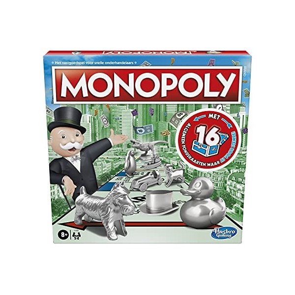 Monopoly Jeu de plateau classique avec de nouvelles cartes General Fund pour les enfants de 8 ans et plus version néerlandai