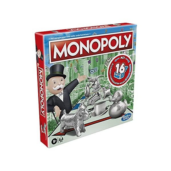 Monopoly Jeu de plateau classique avec de nouvelles cartes General Fund pour les enfants de 8 ans et plus version néerlandai