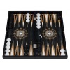 HBS GAMES Midnight Pearl Design Backgammon Stratégie Jeu de société Jeu de dés 48 cm en bois avec pions acryliques amis et ad
