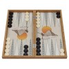 HBS GAMES Midnight Pearl Design Backgammon Stratégie Jeu de société Jeu de dés 48 cm en bois avec pions acryliques amis et ad