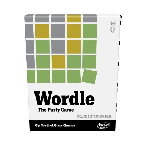 Hasbro Gaming Wordle The Party Jeu pour 2 à 4 Joueurs, à partir de 14 Ans, inspiré du Jeu Wordle, Multicolore