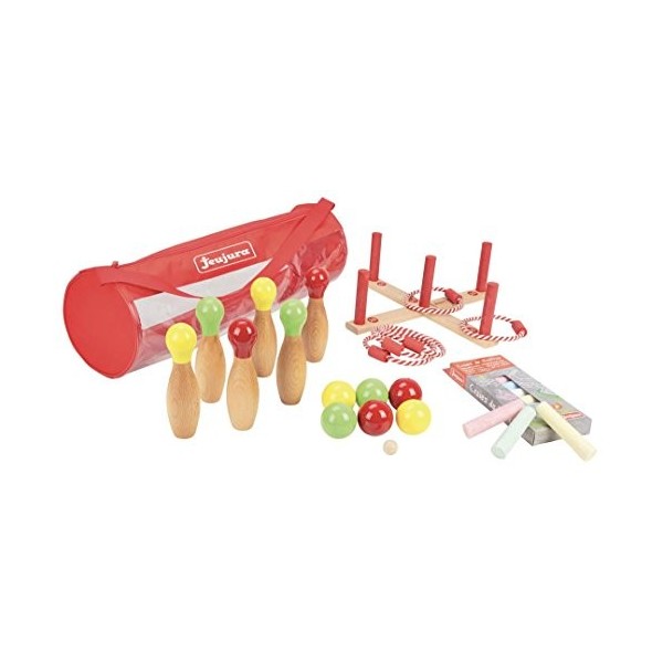 Jeujura - 8604- Jeux de Société-Pack de Jeux dExterieur en Bois