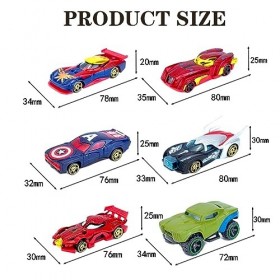 AWAVM 6 Pièce Mini Jouet de Voiture,Lot de Petites Voiture Friction, Petites Voitures Jouets, Voitures Miniatures en Métal, V