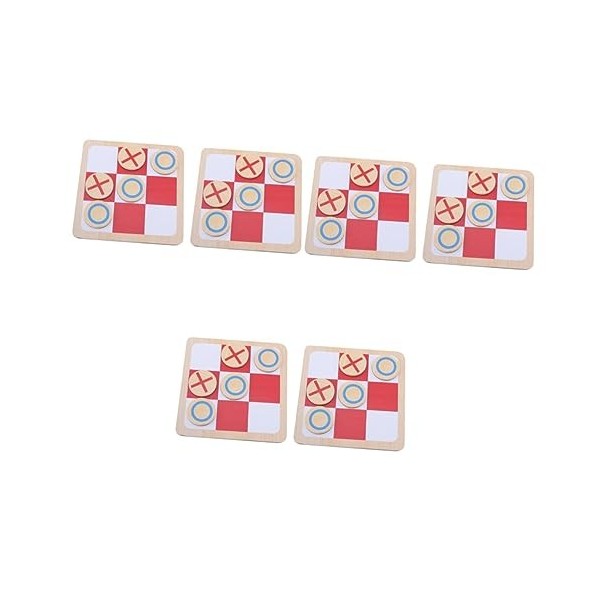 INOOMP 6 Ensembles Quatre dans Une Rangée Tictactoe Enfant en Bas Âge Voyage Échiquier Jouets pour Voyage Tables Basses Décor