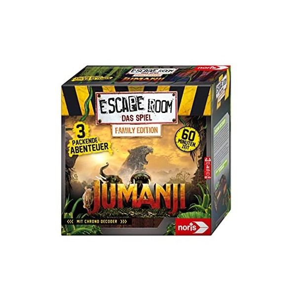 Noris Escape Room Jumanji Édition familiale Jeu de société pour Adultes et Enfants à partir de 10 Ans - avec 3 énigmes et 1