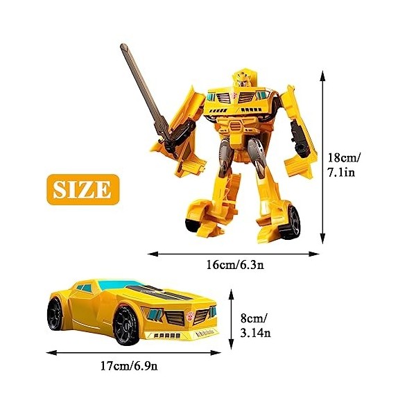 CBOSNF Transformers Jouets,Figurine daction Surdimensionnée Bumblebee Transformez,Robot Voiture Déformée,Robot de Voiture dé