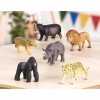 Terra by Battat AN6062BZ - Set de 6 Figurines Animaux Sauvages Réalistes en Plastique - Inclut Lion - Tigre - Jaguar - Hippop