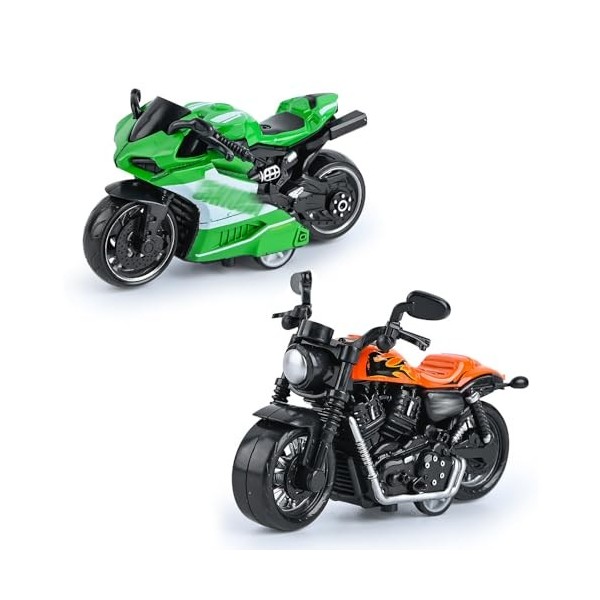 2 Pièces Dinosaure Moto Jouet,inertie Tirez Jouet de Moto,Jouet Moto en Alliage,Jouet de Moto,pour Les Tout-Petits, Les GarçO