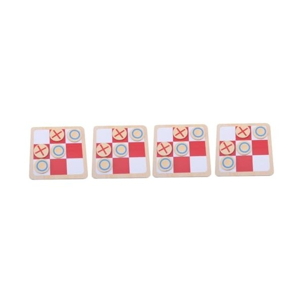 Toyvian 4 Ensembles Quatre Jouets en Bois Tictactoe DAffilée Jouets De Bureau Ensemble De Jeu pour Enfants Cadeaux pour Adul