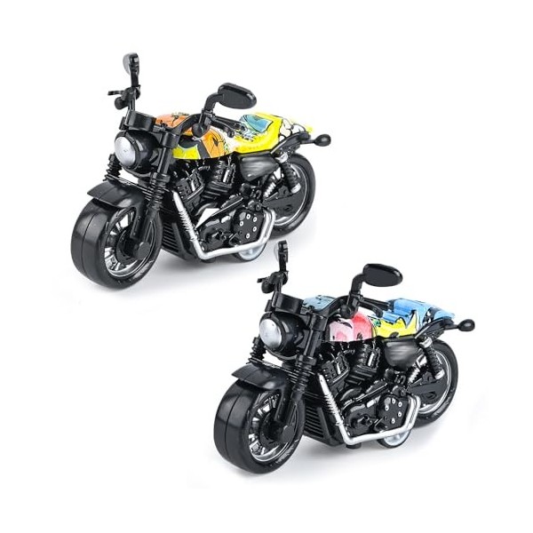 2 Pièces Dinosaure Moto Jouet,inertie Tirez Jouet de Moto,Jouet Moto en Alliage,Jouet de Moto,pour Les Tout-Petits, Les GarçO