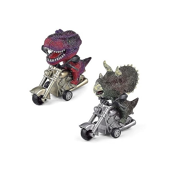 2 Pièces Dinosaure Moto Jouet,inertie Tirez Jouet de Moto,Jouet Moto en Alliage,Jouet de Moto,pour Les Tout-Petits, Les GarçO