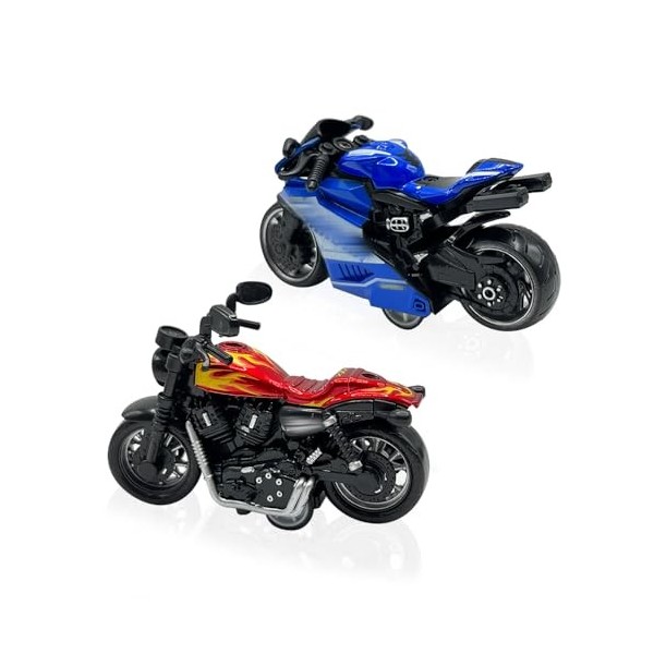 2 Pièces Dinosaure Moto Jouet,inertie Tirez Jouet de Moto,Jouet Moto en Alliage,Jouet de Moto,pour Les Tout-Petits, Les GarçO