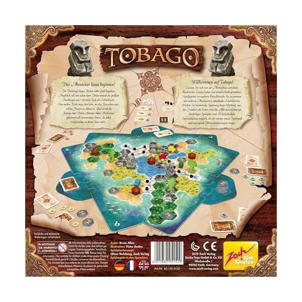 Tobago New Edition Classic Family Board Game - Multilanguage en/FR/DE 