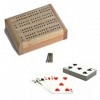 WE Games Mini Travel Cribbage Set - Solid Wood 2 Track Board with Swivel Top and Storage for Cards and Metal Pegs by WE Games