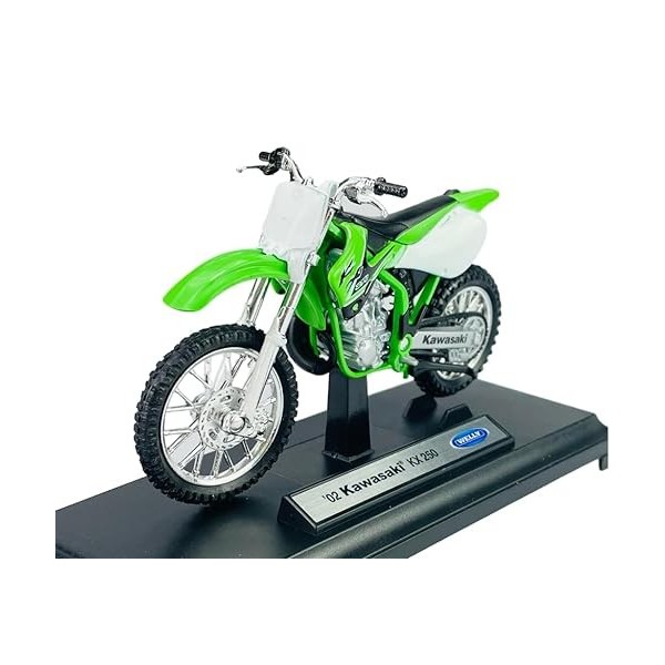 Welly 2002 Kawasaki KX 250 Vert Avec socle 1:18 1/18 Métal Modèle Moto Die Cast Neuf dans la boîte