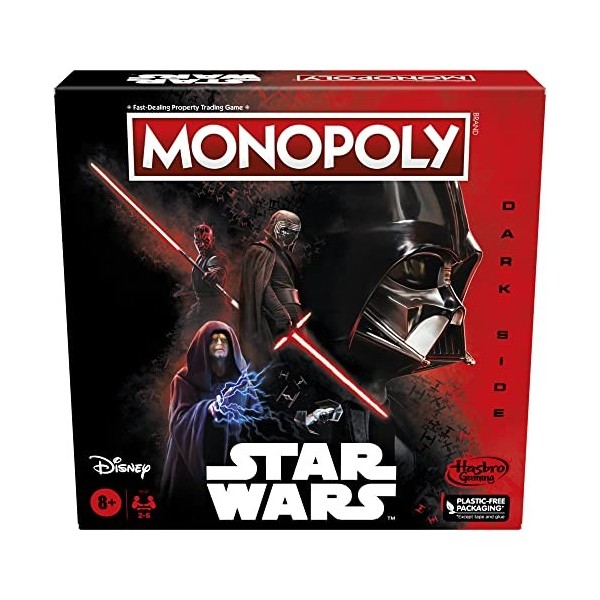 Monopoly : Disney Star Wars Dark Side Edition Jeu de Société pour Familles, Jeux pour Enfants, Star Wars Cadeau