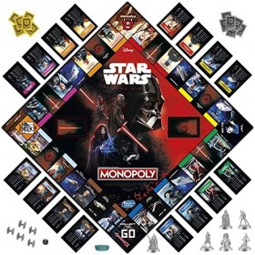 Monopoly : Disney Star Wars Dark Side Edition Jeu de Société pour Familles, Jeux pour Enfants, Star Wars Cadeau