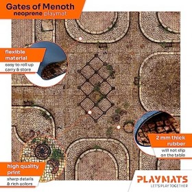 PLAYMATS- Warmachine & Hordes Bataille, Jeu, Tapis en Caoutchouc, C049-R-wmh, Gates of Menoth, 48" x 48" / 122 cm x 122 cm