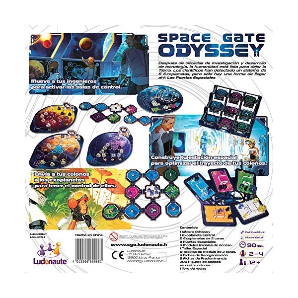Ludonaute- Space Gate Odyssey Jeu de Societe, LUSGO01ML, Multicolore